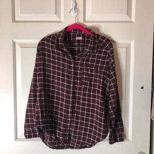 Burgundy and white flannel